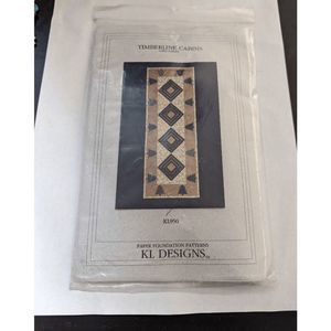 Vintage new quilt pattern Timberline Cabins table runner KL Designs sewing